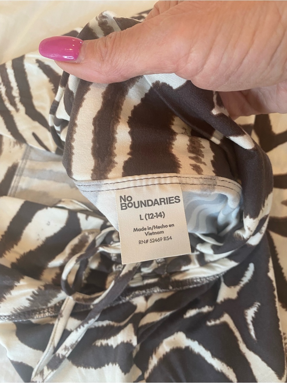 Zebra-Print Midi Skirt - Black & White - Picture 5 of 5